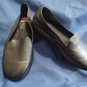 Aerosoles Size 7.5W Black Leather Loafers